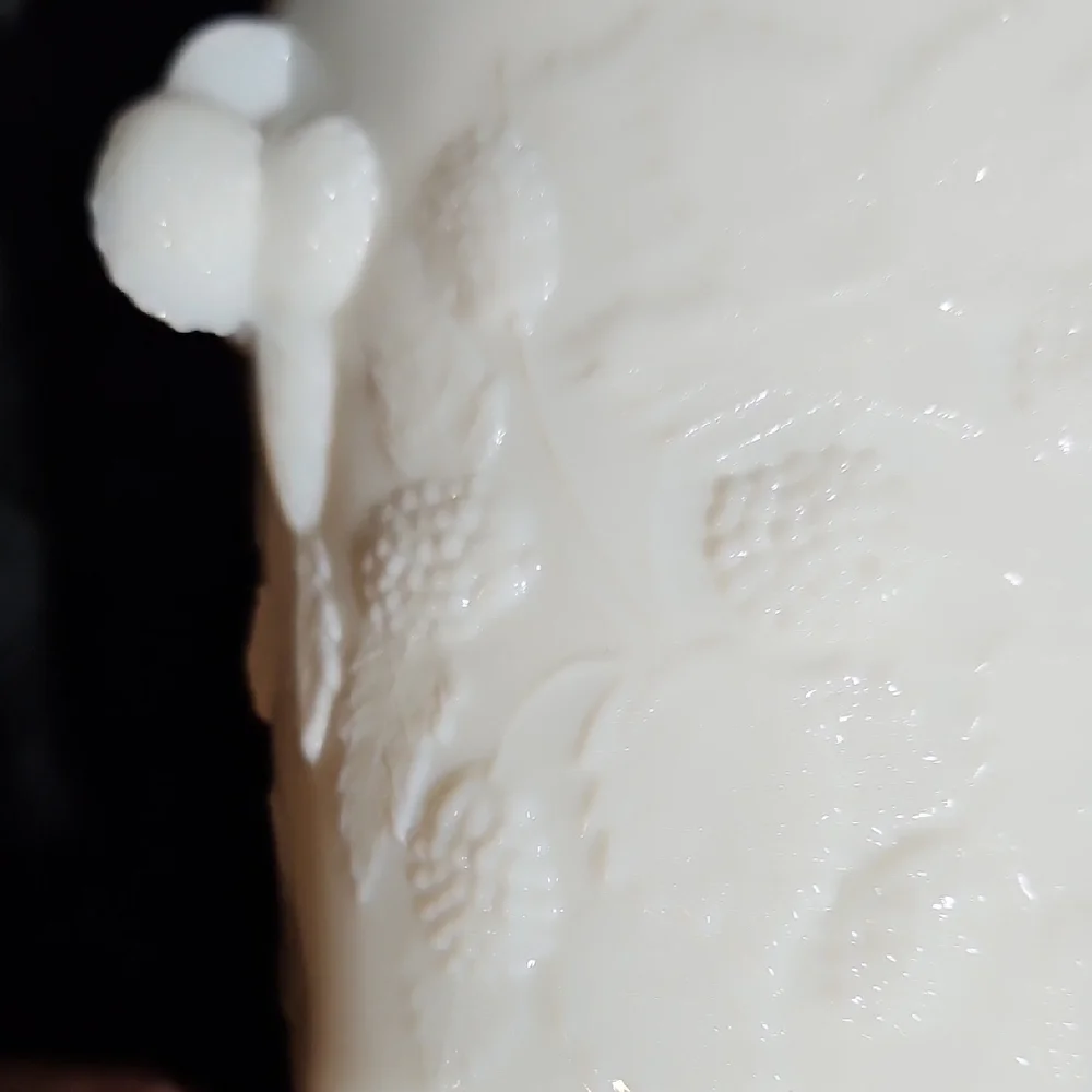 Westmoreland Milk Glass Footed Spooner in Raised Blackberry Pattern